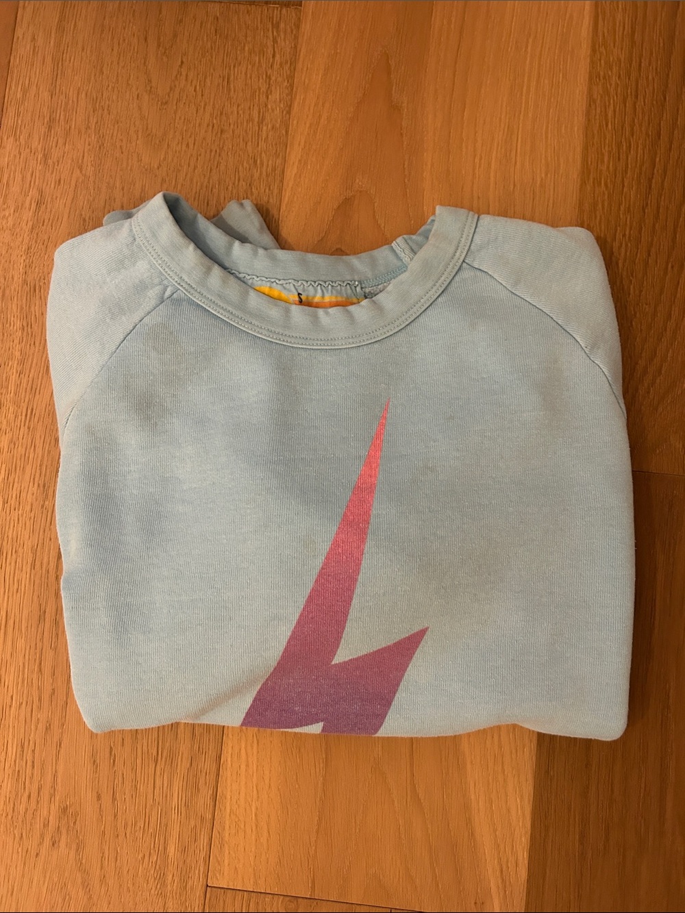 Aviator Nation Light Blue Kids Sweatshirt with Pink Lightning